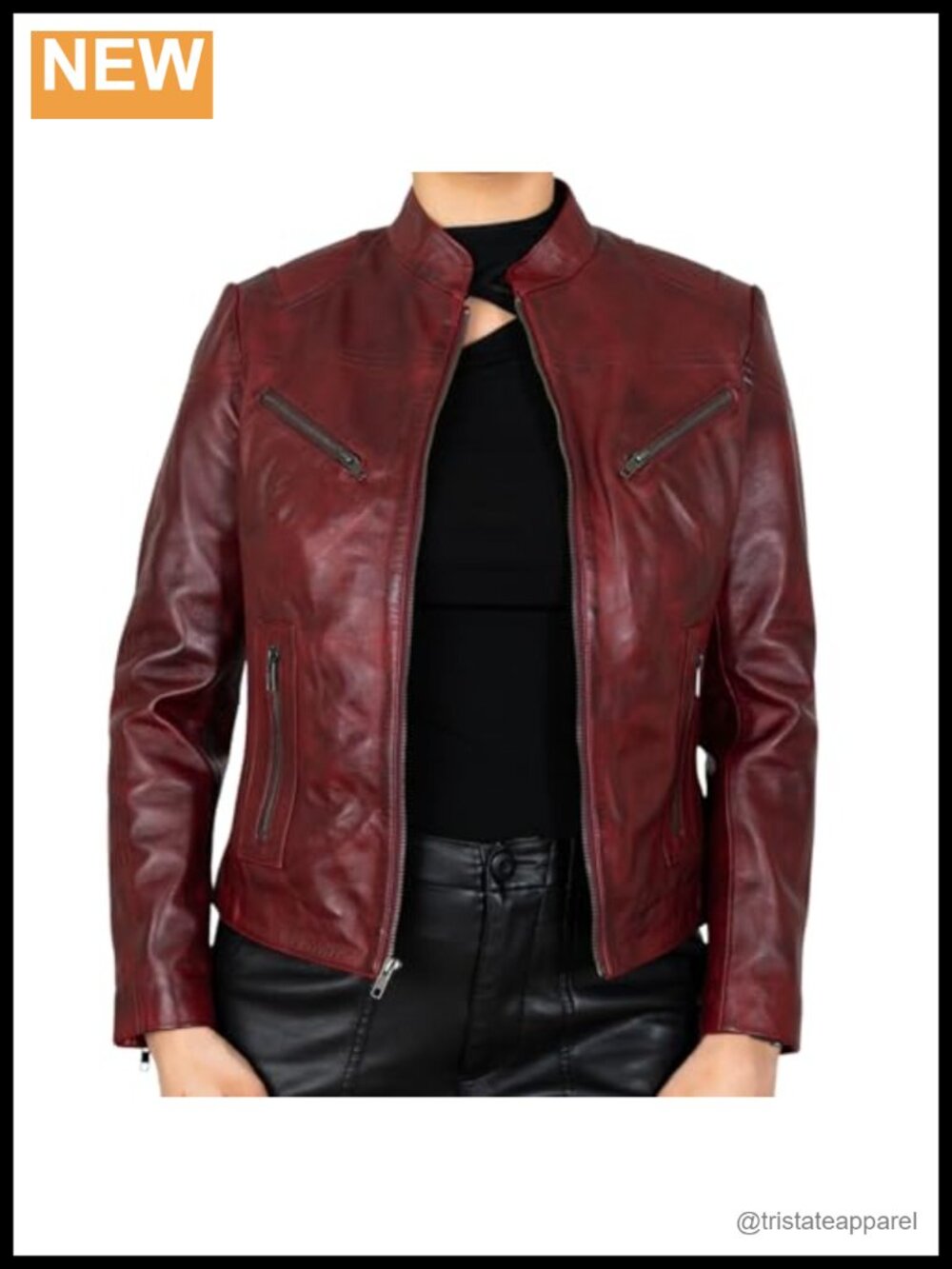 Women's Lamb Nappa Leather Jacket Fitted Zip Pockets